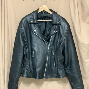 Heavy leather coat